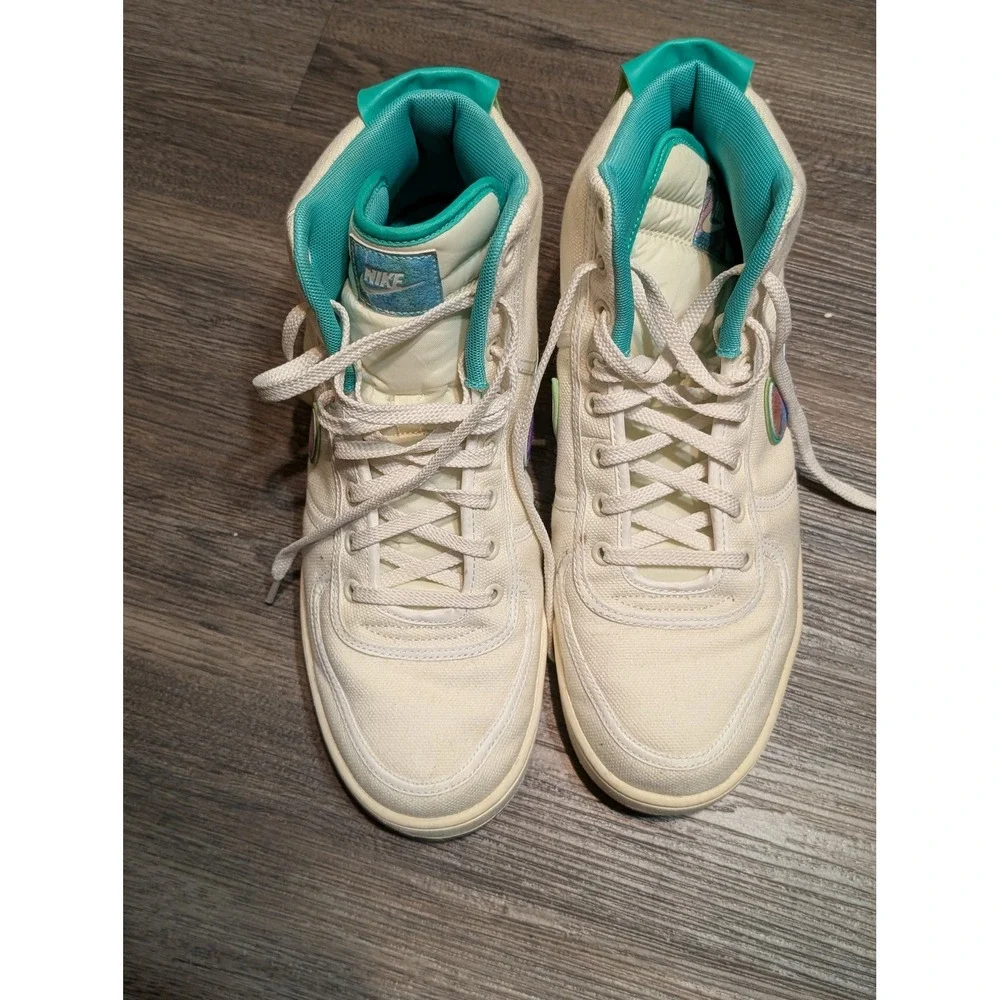 Nike Vandal High Supreme QS Sail White Teal Iridescent Mens 10 AQ5643-100